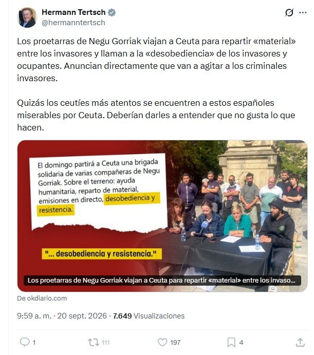 JulianMaciasT's tweet photo. Medios como OkDiario y políticos como Hermann Tertsch son responsables de que un grupo de violentos quisiera hacer un pogromo contra ONG de ayuda humanitaria llamándola proetarra.
Después de la agresión equivocada OkDiario ataca a la policía por detener a uno de los agresores. https://t.co/znNnJS39Q6