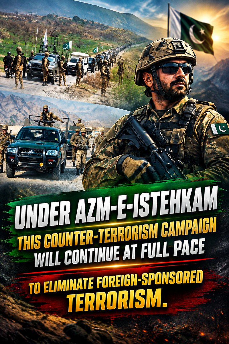 Saifkazmi_'s tweet photo. Under the Azm-e-Istehkam vision, this counter-terrorism campaign will continue at full pace to eliminate foreign-sponsored terrorism and ensure lasting peace in Pakistan.
#PakArmy #Kpk #Hangu #FitnaAlHindustan 
#شہداء_ہمارا_فخر #Afghanistan 
#شہداء_پاک_فوج https://t.co/0YM1Pywu85