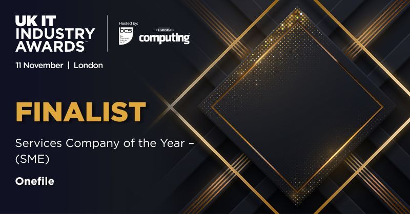 OnefileUK's tweet photo. Onefile is a finalist for Services Company of the Year (SME) at the UK IT Industry Awards! 🏆

A huge thank you to our customers, partners and team for being part of the journey. Congratulations to all the other finalists!

@Computing_News https://t.co/u3f4EAFNUo