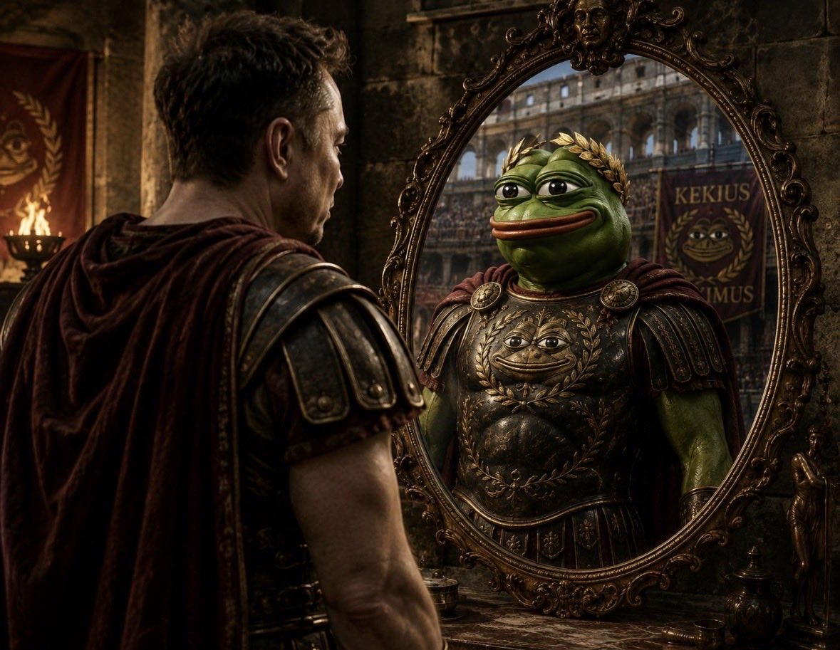 matt42069i's tweet photo. Kekius Maximus is breaking us out of the Matrix ⚔️

Elon is Kekius Maximus 🐸

@elonmusk https://t.co/RaSvzh5rih