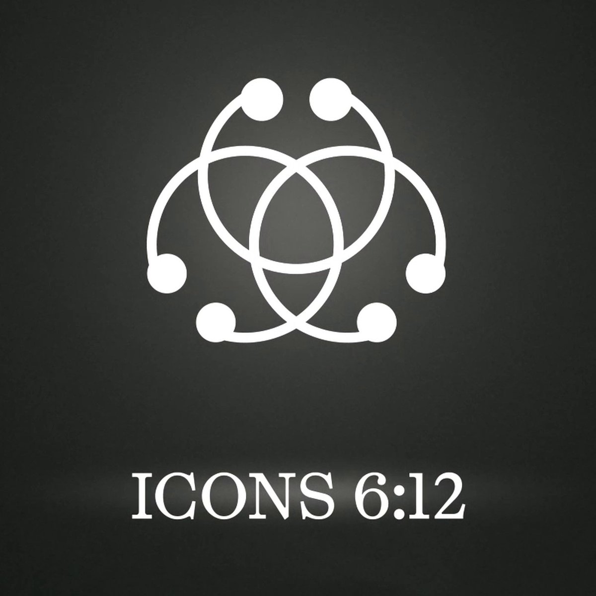 The ICONS 6:12 mark, three intersecting forms with the wordmark below