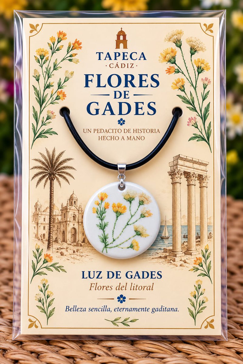 AETCadiz's tweet photo. Un trocito de la historia de Cádiz convertido en una pieza única🌸

@TAPECAcadiz  presenta Flores de Gades, colgantes artesanales únicos y personalizables inspirados en la antigua Gades.

📅 5 octubre | 🕛 12:00 h
📍 Hotel Las Cortes de Cádiz
#AETC #FloresDeGades https://t.co/bPzByKcYu9