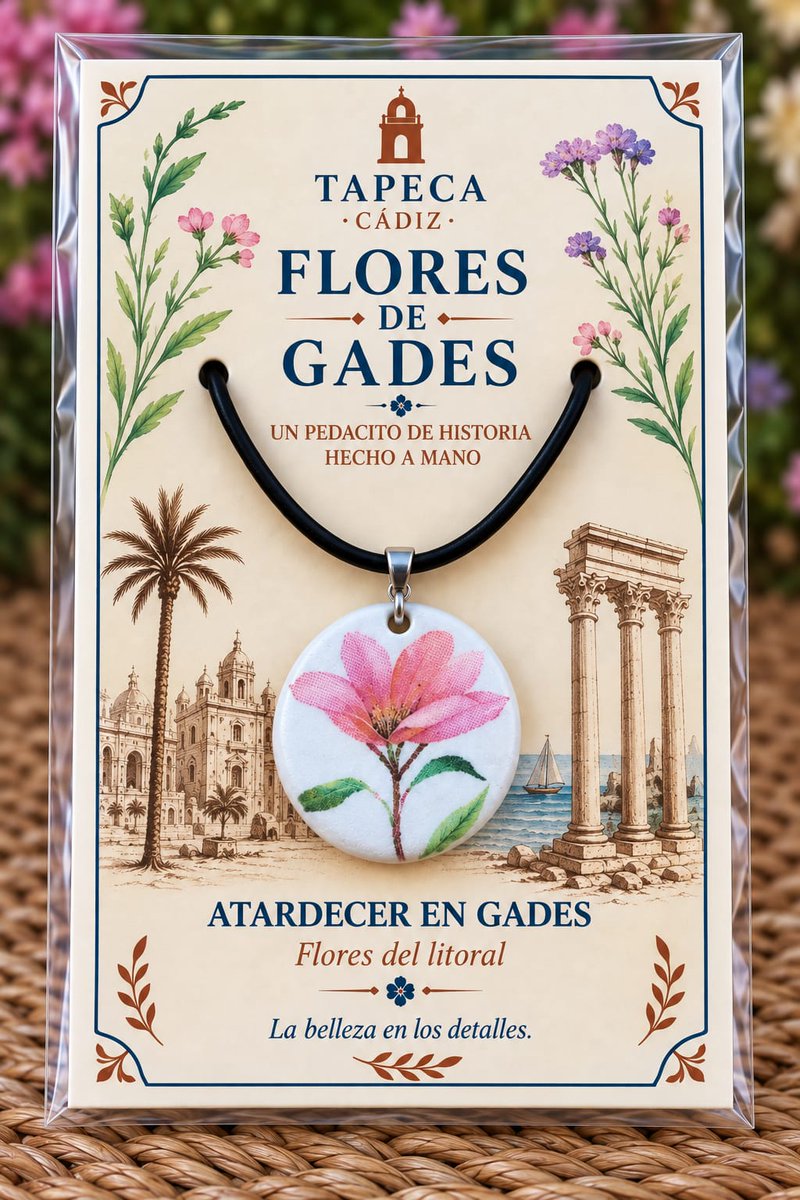 AETCadiz's tweet photo. Un trocito de la historia de Cádiz convertido en una pieza única🌸

@TAPECAcadiz  presenta Flores de Gades, colgantes artesanales únicos y personalizables inspirados en la antigua Gades.

📅 5 octubre | 🕛 12:00 h
📍 Hotel Las Cortes de Cádiz
#AETC #FloresDeGades https://t.co/bPzByKcYu9