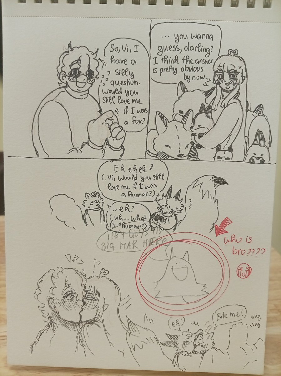 YnChiNg1's tweet photo. More stupid foxes doing stupid things 
Fun fact: Eins is allergic to dogs and cats, which is why he's super scared of them. https://t.co/wTfgspaIGi