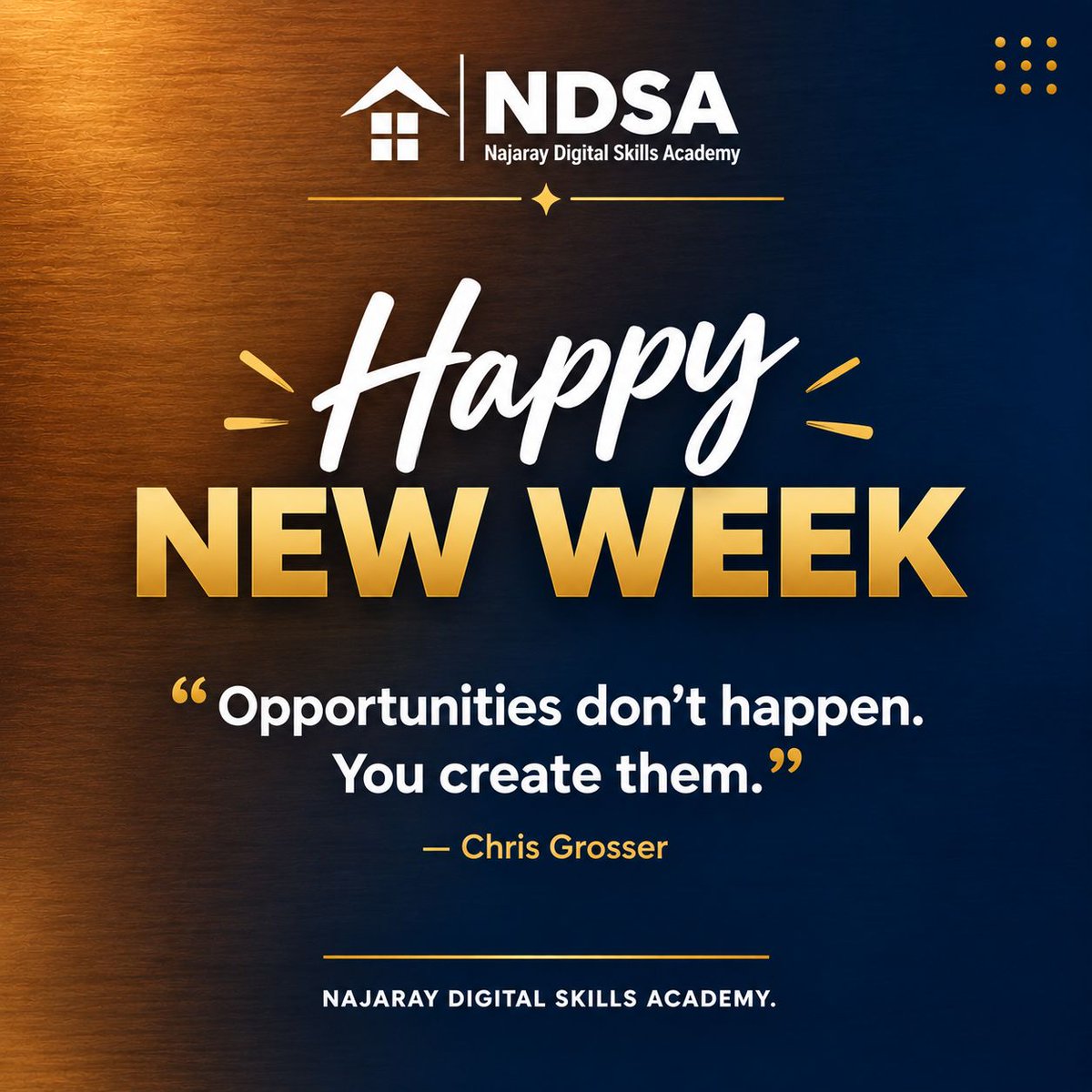 NajarayDigital's tweet photo. Happy New Week!

Don’t just wait for opportunities. Learn, improve, take action, and create your own path.

Your next opportunity may begin with one decision today.

#MondayMotivation https://t.co/AItt4c2ydK