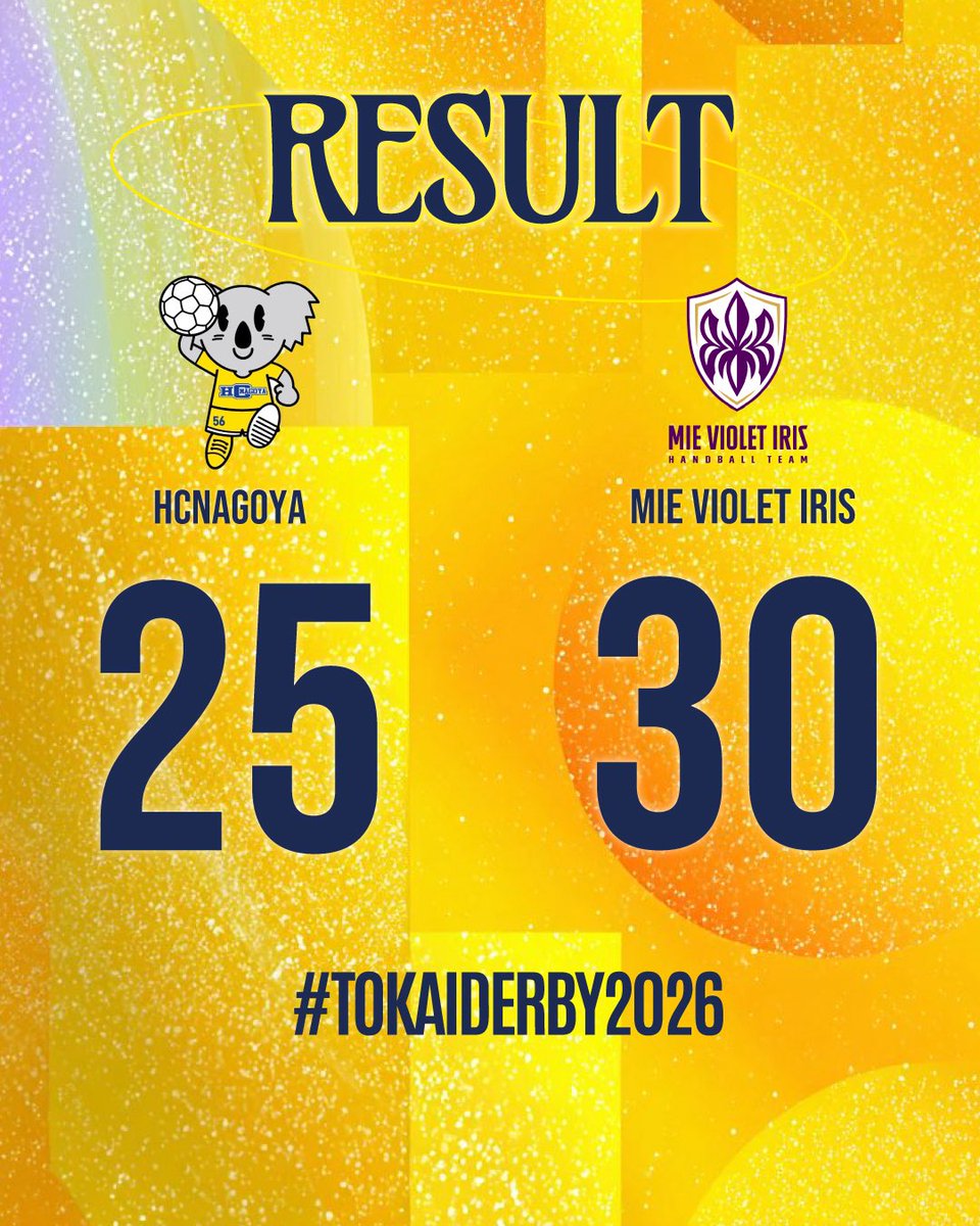 HC_nagoya's tweet photo. 𝐌𝐀𝐓𝐂𝐇 𝐑𝐄𝐒𝐔𝐋𝐓 | 𝐓𝐎𝐊𝐀𝐈 𝐃𝐄𝐑𝐁𝐘
🔘RESULT 25-30
・1st 10-15
・2nd 15-15
🚩NEXT
🗓️9.22(火祝)
🆚飛騨高山ブラックブルズ岐阜
📍愛知県ブラザー体育館
🎫https://t.co/o1w5ltJTgh
#HC名古屋 #ハンドボール https://t.co/xEnhXnACz8