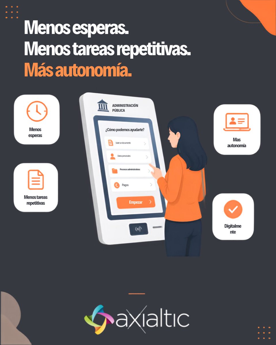 axialtic's tweet photo. Menos esperas. Menos tareas repetitivas. Más autonomía. ⏱️💻

La Oficina Táctil de Tramitación facilita tanto el trabajo del personal municipal como la relación de la ciudadanía con su Administración.
🧵1/2 https://t.co/ufgMNUgSOM