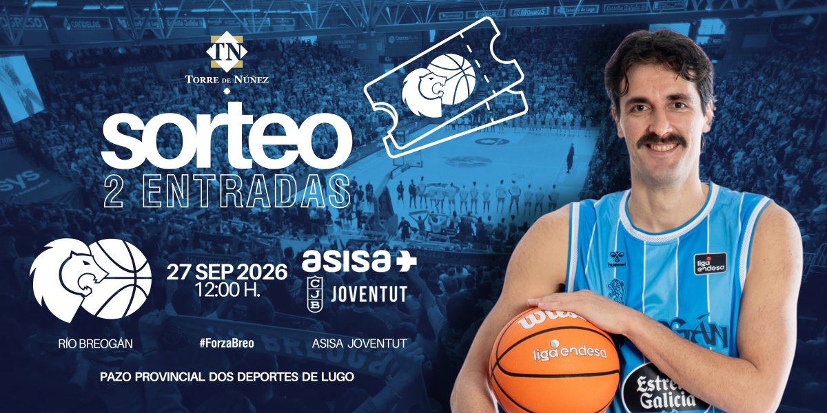 torredenunez's tweet photo. 🎟️🏀 ¡SORTEO DE ENTRADAS! 🏀🎟️ 

¿Quieres venirte al primer partido del @CBBreogan con 2️⃣ entradas? 🤭

👉 Sigue a @TorreDeNunez
👉 Haz RT
👉 Menciona con quién vendrías 🤭

#ForzaBreo #sorteo #patrocinio https://t.co/9k2EBbgD73