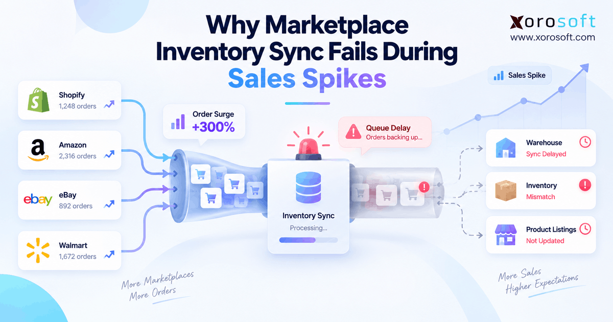 Xorosoft's tweet photo. Sales spikes expose weak inventory sync. โ ๏ธ
When channels compete for the same stock, lag creates oversells, false stockouts & fulfillment issues.
Fix the architecture: https://t.co/s9bGYZG7CC
#InventorySync #EcommerceOperations #ERP https://t.co/mjwQxSkI8r
