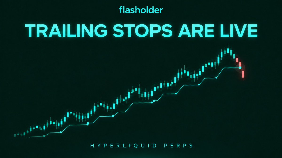 flasholder's tweet photo. Trailing stops are now live on Hyperliquid perps.

The trigger follows the mark price as it moves in your favor, then fires a market order after the selected retracement.

Users can set the callback by distance or percentage, with an optional activation price. https://t.co/oecRyb9du2