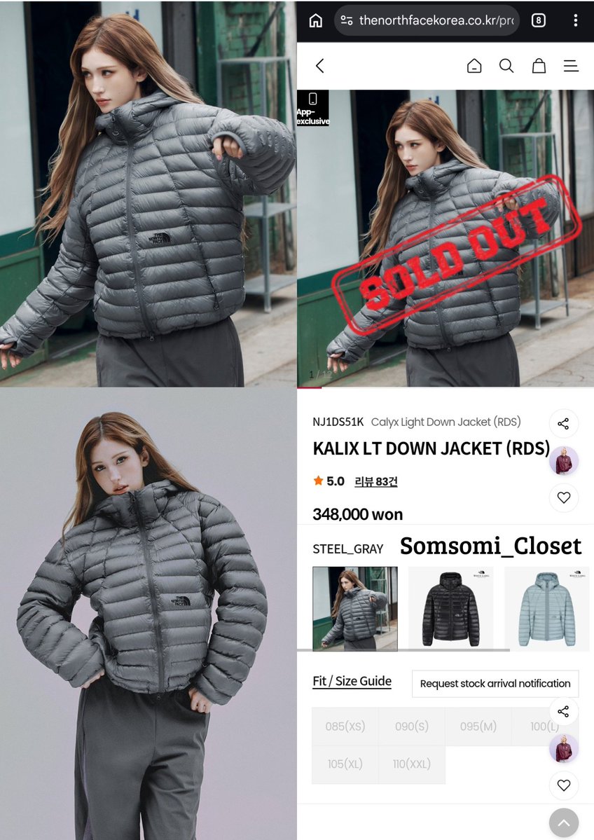 Somsomi_Closet's tweet photo. TNF " KALIX LT DOWN JACKET ( RDS )" promoted by jeon somi already "SOLD OUT" On official website TNF Korea 🩷
#SOMI #JEONSOMI #THENORTHFACE https://t.co/PWDQn4XSSO