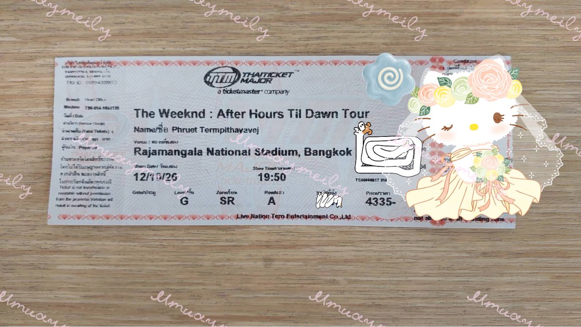mmuaymeily's tweet photo. 🎟️ wts / ขายบัตร  The Weeknd After Hours Til Dawn Tour

รอบ 12/10/2026 
 
✨ZONE : SR 
💺Row : A / 1 ใบ 
💳 5,200 THB (สามารถต่อรองได้)
📍นัดรับ MRT  สามย่าน / BTS สยาม
🙏🏻สนใจ DM 

#AfterHoursTilDawnTour
#AfterHoursTilDawnTourBKK https://t.co/QGMvY5SSTb