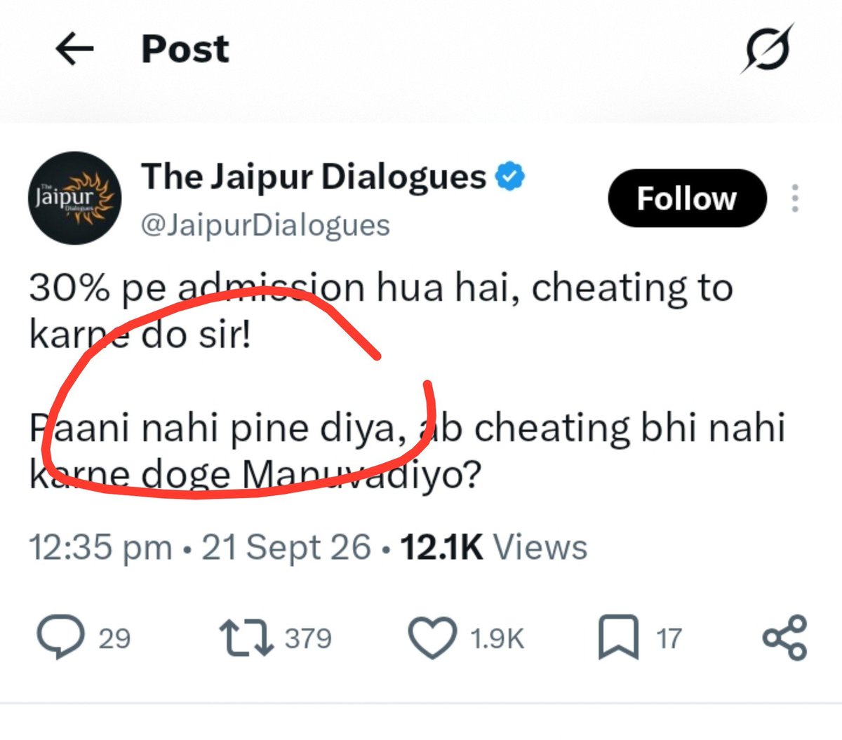 AmitMau24796288's tweet photo. @JaipurDialogues Hye @SunilAstay @BhimArmyChief @ASP4UP @Ghanshyam_BASF  kindly take an action under SC ST act. 
Kab tak Jalil hoge? Ye untouchability ka meme bana raha hai, aur casteism Ka glorify Kar Raha Hai. https://t.co/NIFHnG0TO7