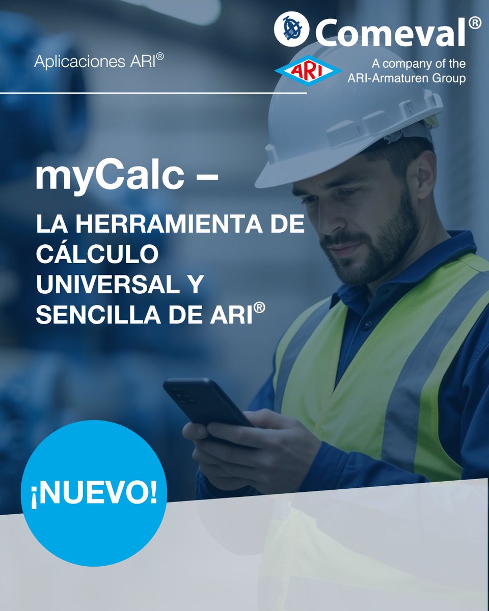 COMEVAL's tweet photo. ¡En @comevalvalvesystems presentamos 𝐦𝐲𝐂𝐚𝐥𝐜!
La nueva herramienta de cálculo de @ari_armaturen_de 📲 💻

 https://t.co/RqQl4WDDIT

#ComevalValveSystems https://t.co/wquZqn7CiI
