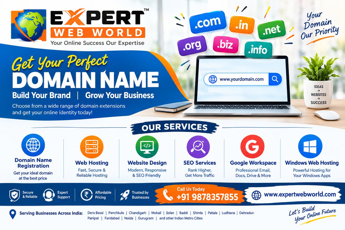 expertwebworld's tweet photo. π Get your perfect domain & grow online with Expert Web World!
π Domains | Hosting | Web Design | SEO | Google Workspace | Windows Hosting.
π +91 9878357855 |
π https://t.co/esEux1VQBx
#Domain #WebHosting #SEO #WebDesign #ExpertWebWorld https://t.co/yBgBmZ6e7t