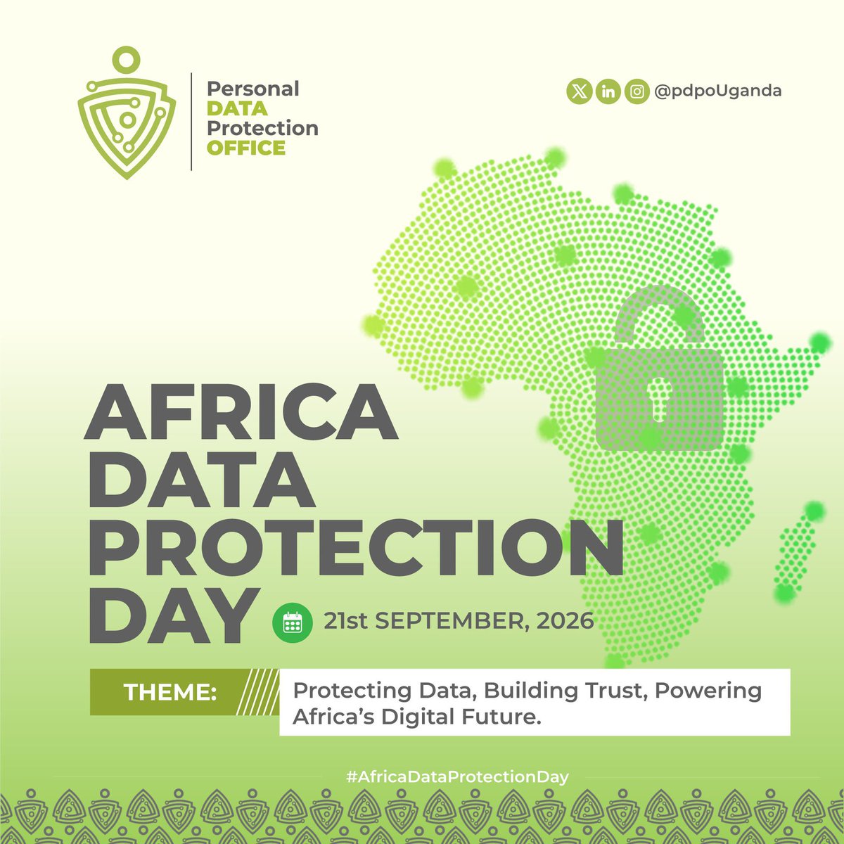 pdpoUG's tweet photo. Why does 21st September matter for Uganda and Africa? 

On Africa Data Protection Day, we explore the significance of the day and why protecting personal data matters in our increasingly digital world.

Read more in our article.

https://t.co/P67pF27INK
#AfricaDataProtectionDay https://t.co/AZME0PqjDu