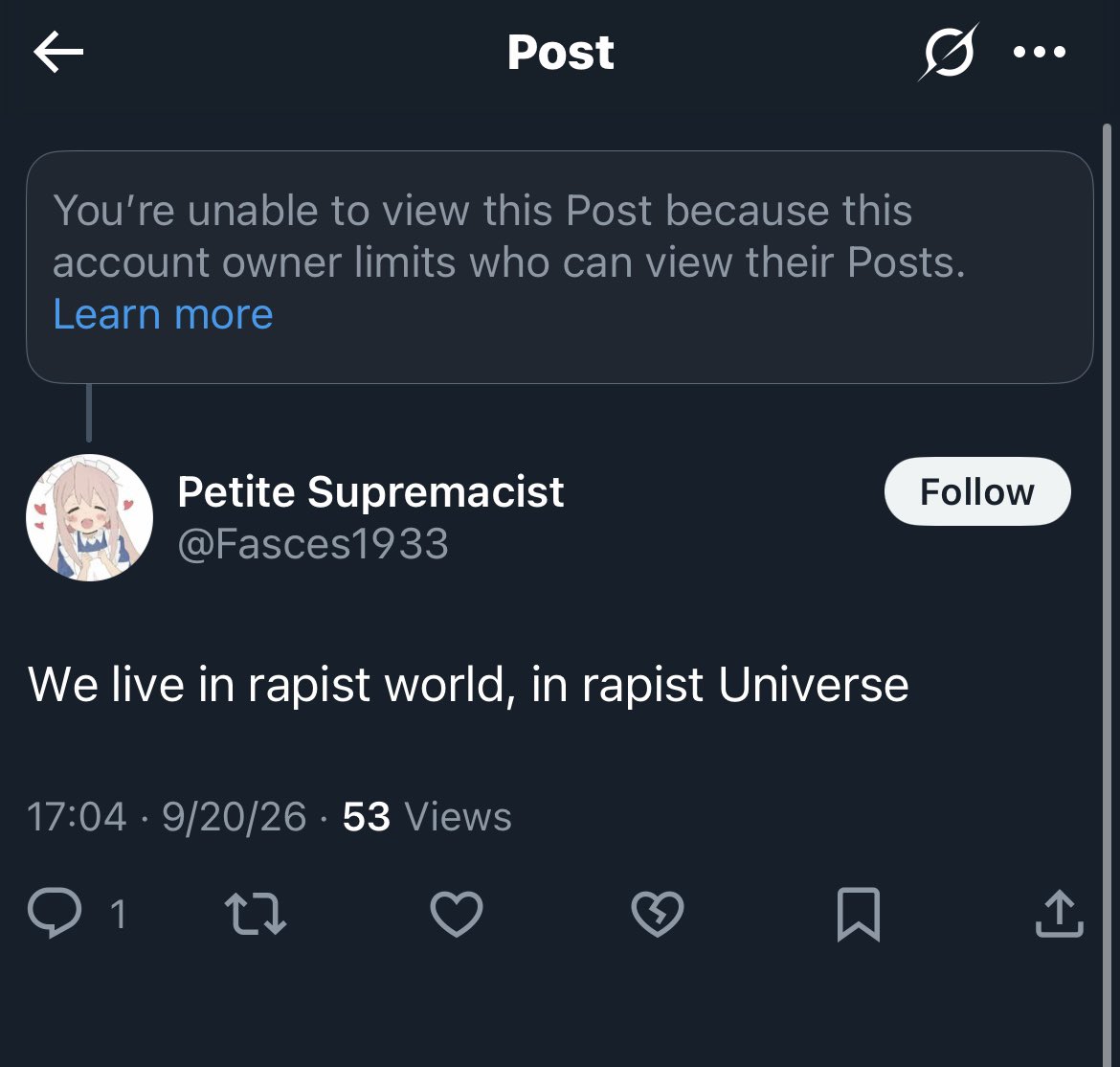 Independent1444's tweet photo. The more I look into this person’s profile, the more disgusted I get. I haven’t even made it through 1 MONTH and I am too disgusted to continue because of the sexism, incest, pedophilia, homophobia, racism. More screenshots to follow https://t.co/DwJEpkbfMa