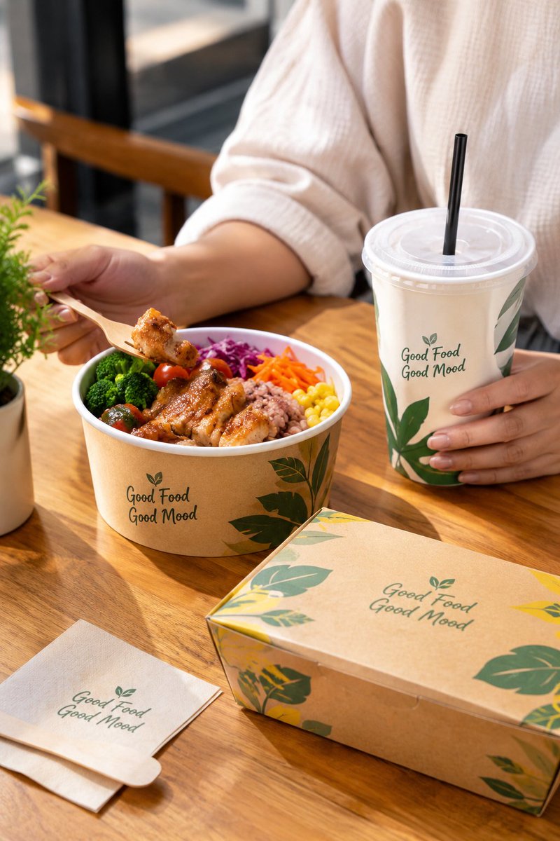 BungkusGo's tweet photo. Nak makanan nampak lagi menarik? Jangan lupa packaging. 👀 Sedap di dalam, kemas di luar. Custom paper packaging — BungkusGo. 📦 https://t.co/5RGqDJg7LI