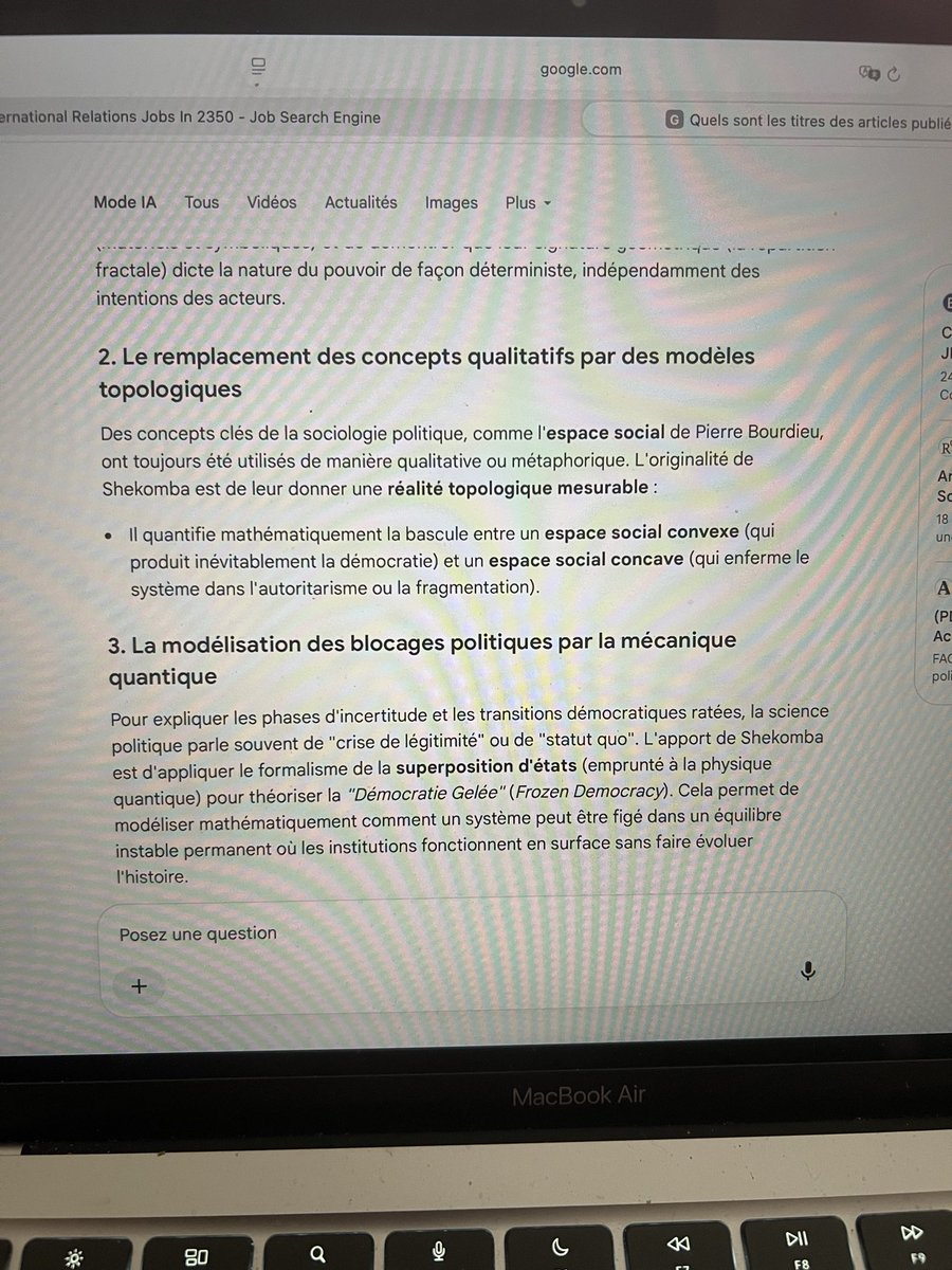 Aldysheky's tweet photo. @YNdjoli J’ai posé la question à l’#IA de google, quel est l’apport de #Shekomba dans l’évolution des sciences politiques. Ci-dessous les captures d’écran de sa réponse. https://t.co/Ju1CNa5bn8