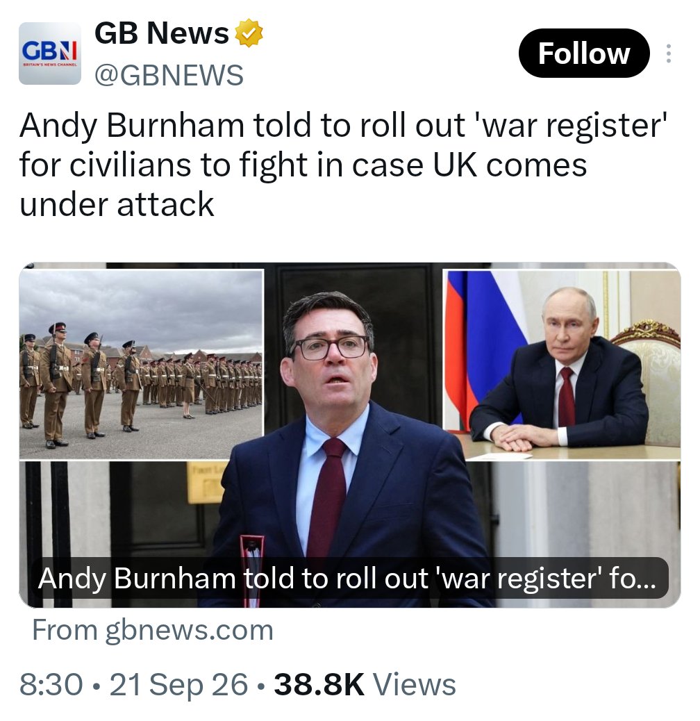 schlomouomo's tweet photo. This is the same Andy Burnham who decided to cut Army training to save £30 million, by the way. https://t.co/QMoysPLmhP