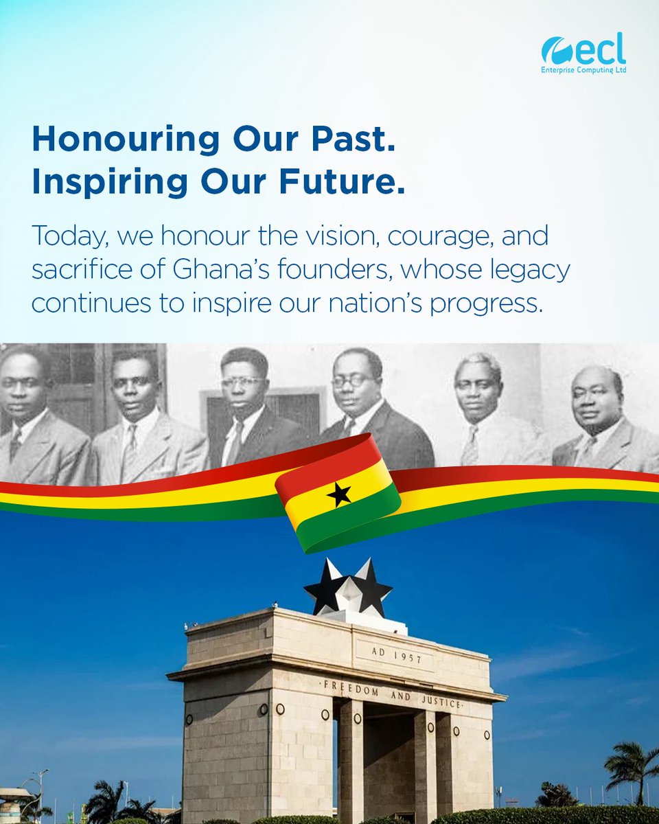 entcomputing's tweet photo. The future is brighter because they dared to dream first. 
🇬🇭 Happy Founder’s Day!

#stayrelevant #foundersday #ghana https://t.co/955zLiaMsz