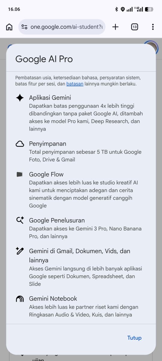 linxxxc_'s tweet photo. Kalian yg kuliah jangan lupa klaim Gemini AI+ Google One 5TB, ini FREE sampe 12 bulan yaaa🥰🥰 lumayan bangettttt kan😭 jangan sampe lupa yaa, penawaran cuma sampai akhir tahun ini soalnya. 

https://t.co/Lap1v2TkNE

Semoga membantu☺️ https://t.co/ry9RJ9LDEQ