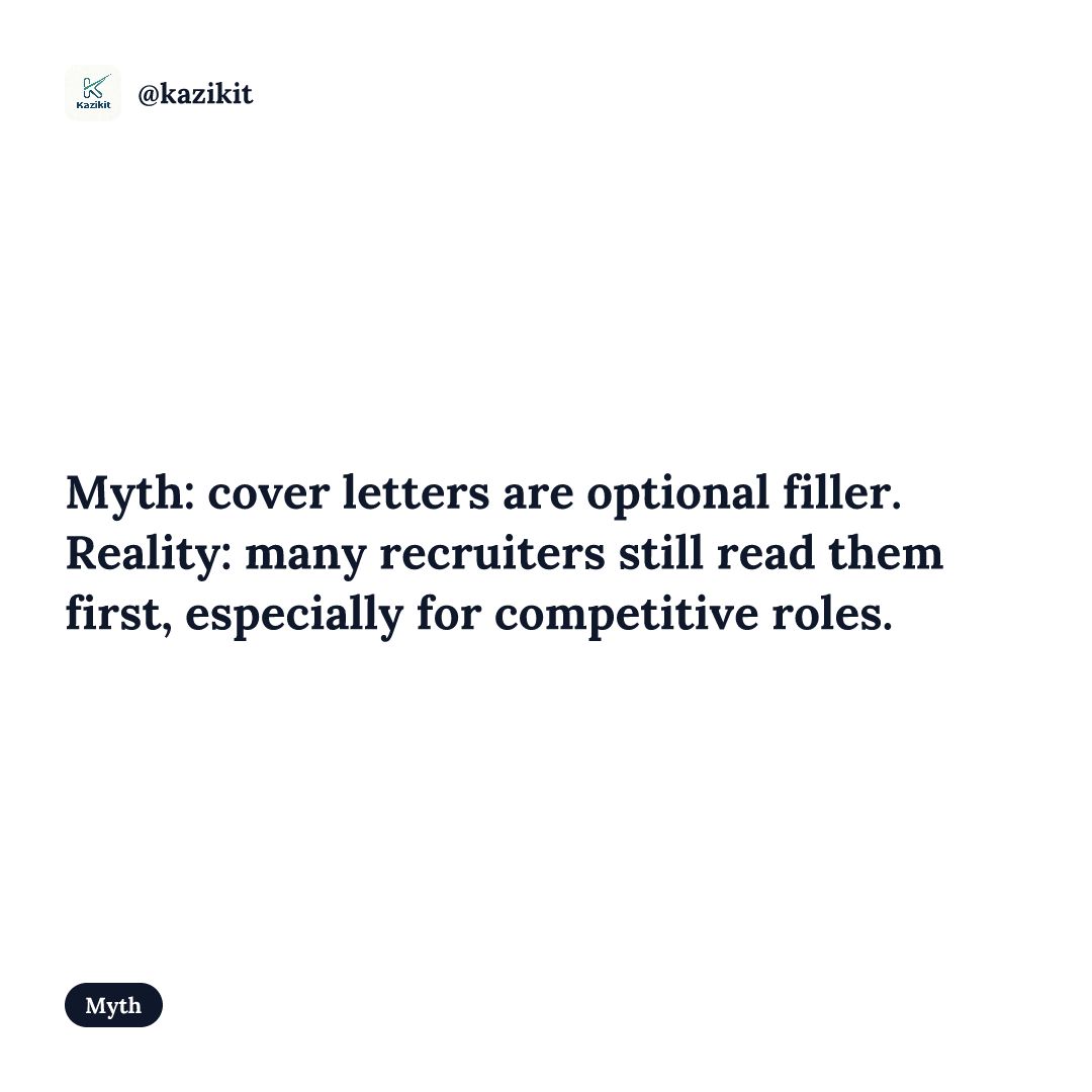 KaziKit_'s tweet photo. A cover letter is a way to personalize your application. This is your chance to make it not only sound human, but to also address the decision maker directly. So make the best of it.
#kazikit #interview https://t.co/mFOBDn8MZ1