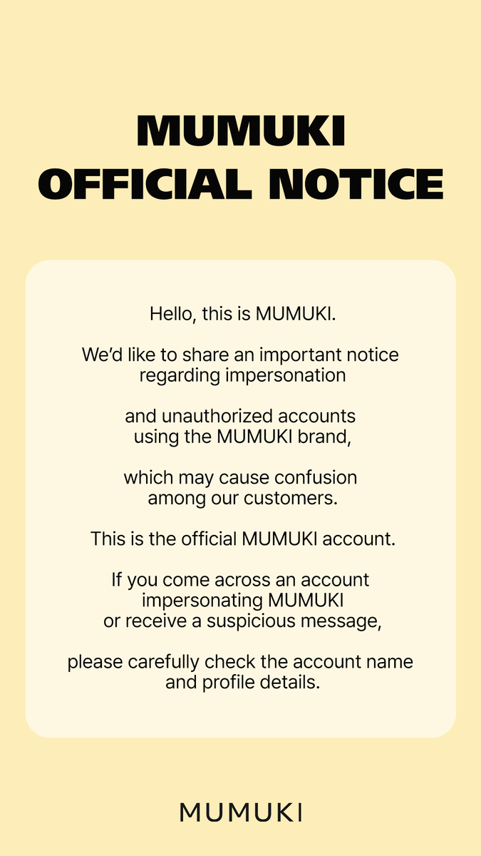 mumuki_global's tweet photo. 📷 MUMUKI OFFICIAL NOTICE 📷 https://t.co/VeuKG2vg6q