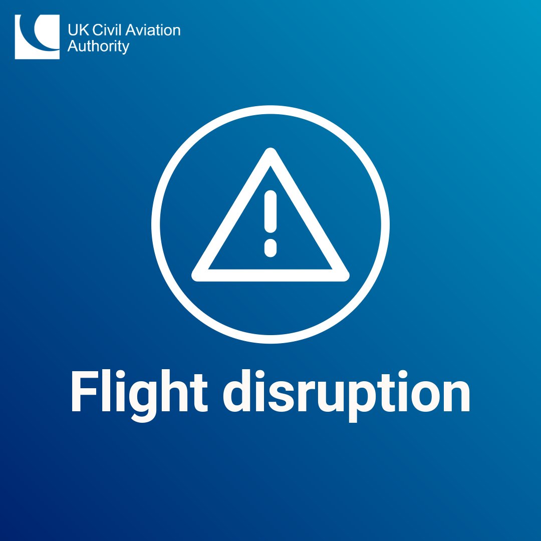 UK_CAA's tweet photo. Are you currently experiencing flight disruption?
 
If your flight is delayed or cancelled, make sure to know your rights.

https://t.co/hEartm1eXV https://t.co/1Is2lEBIBJ