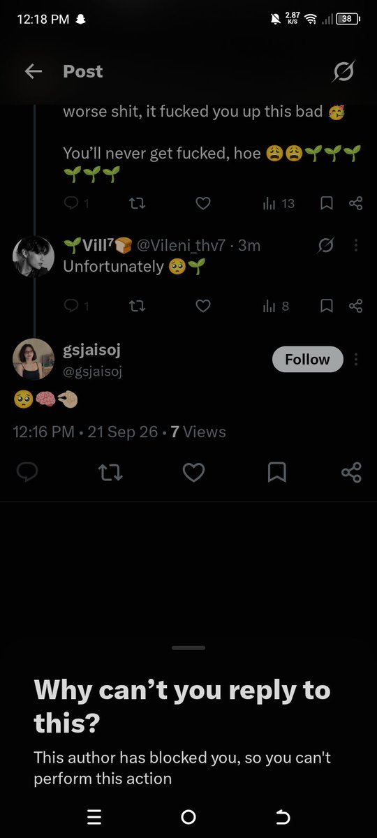 Vileni_thv7's tweet photo. Ughhh another hoe blocked meee i swear im nice ☹️☹️☹️☹️ https://t.co/Hmjc3MIBCn