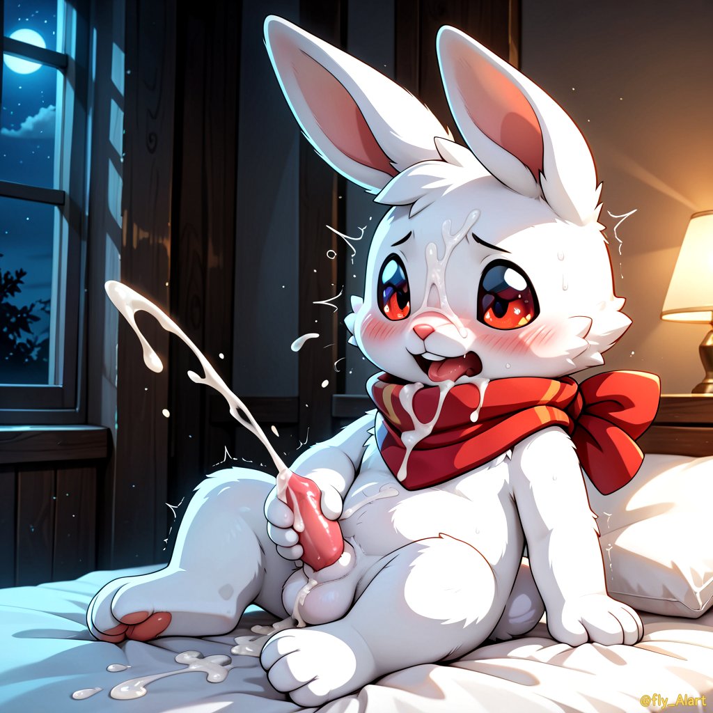 fly_AIart's tweet photo. A little bunny had a wonderful night. 🐰💦✨
#AI #AIart #furry #furryart https://t.co/9l1ejrEqO2