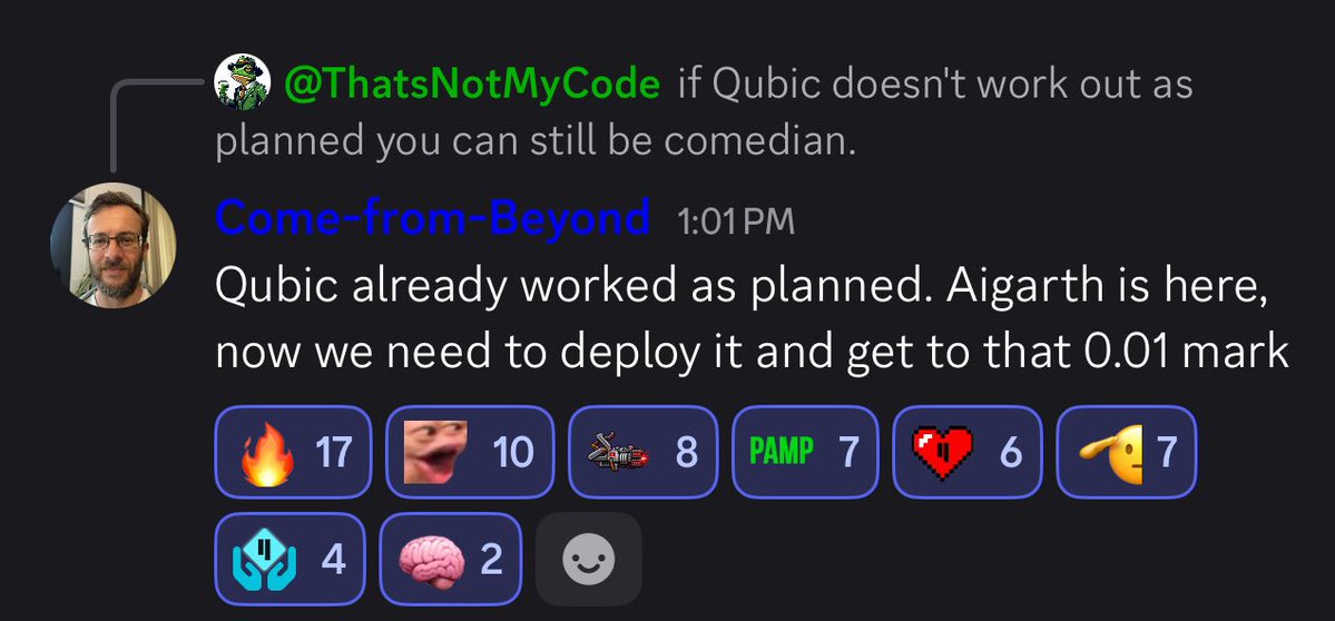 Ministerlight1's tweet photo. Critics said $Qubic would never deliver.

Now the conversation isn't about whether it can be built it's about deployment and adoption.

Aigarth is here.

Aigarth exists. The focus has shifted from Can they build it? to How fast can it be deployed and adopted?

The market hasn't priced in what is being built yet. That's the opportunity.

The next milestone isn't promises; it's execution and reaching the next level.

Those who only watch price often miss the technology being built underneath.

$QUBIC