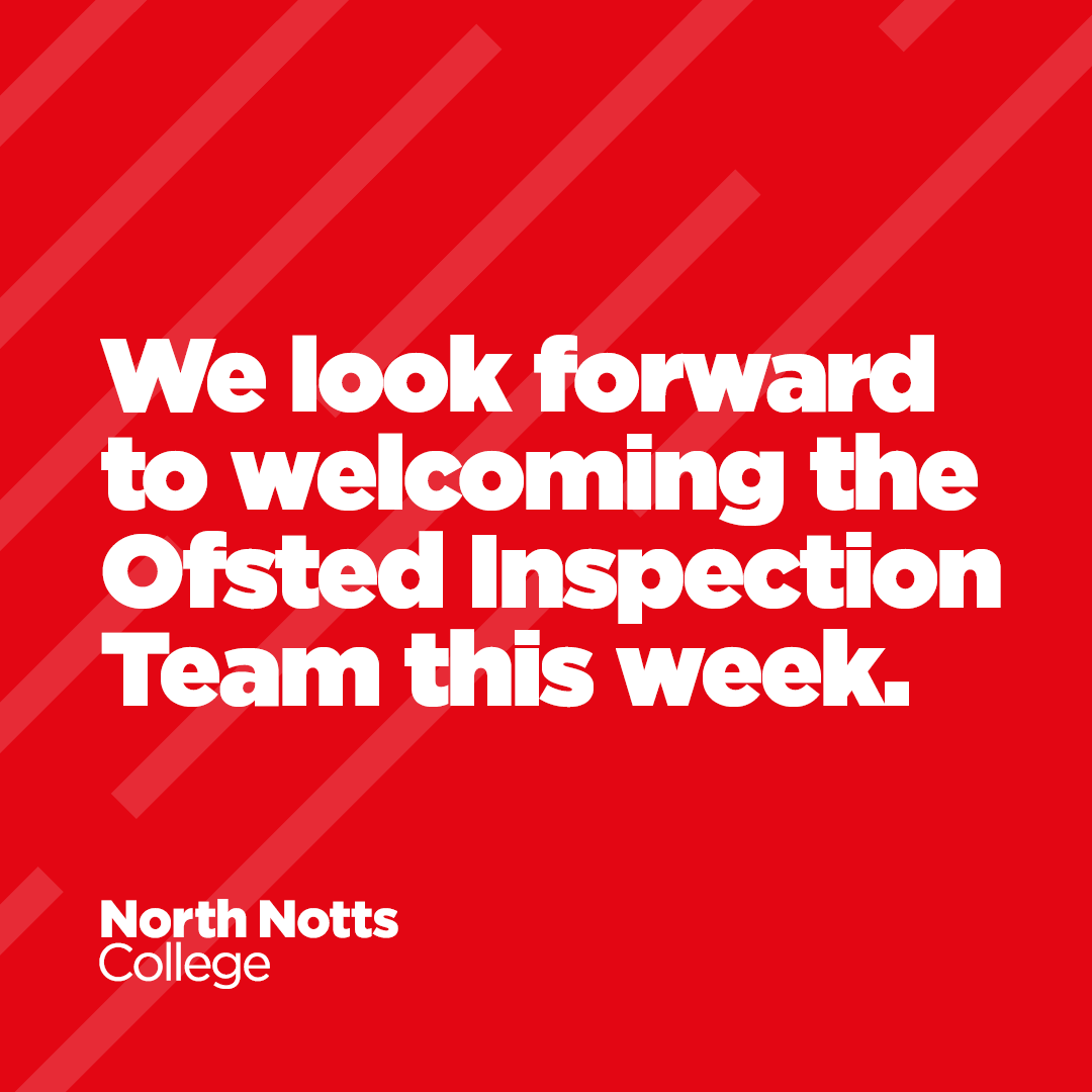 NNC_Worksop's tweet photo. Here at North Notts College, we look forward to welcoming the Ofsted Inspection Team this week.
Throughout the week our staff will be available assist you with anything that you need.
#ofsted #weareoneteam #wedeliver #welcome https://t.co/DEEB2Sy1MC