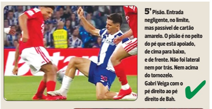 OFuraRedes's tweet photo. Unanimidade nos peritos de arbitragem da comunicação social: cartão amarelo bem mostrado a Gabri Veiga logo aos 4 minutos. https://t.co/G5oSpU2D1J