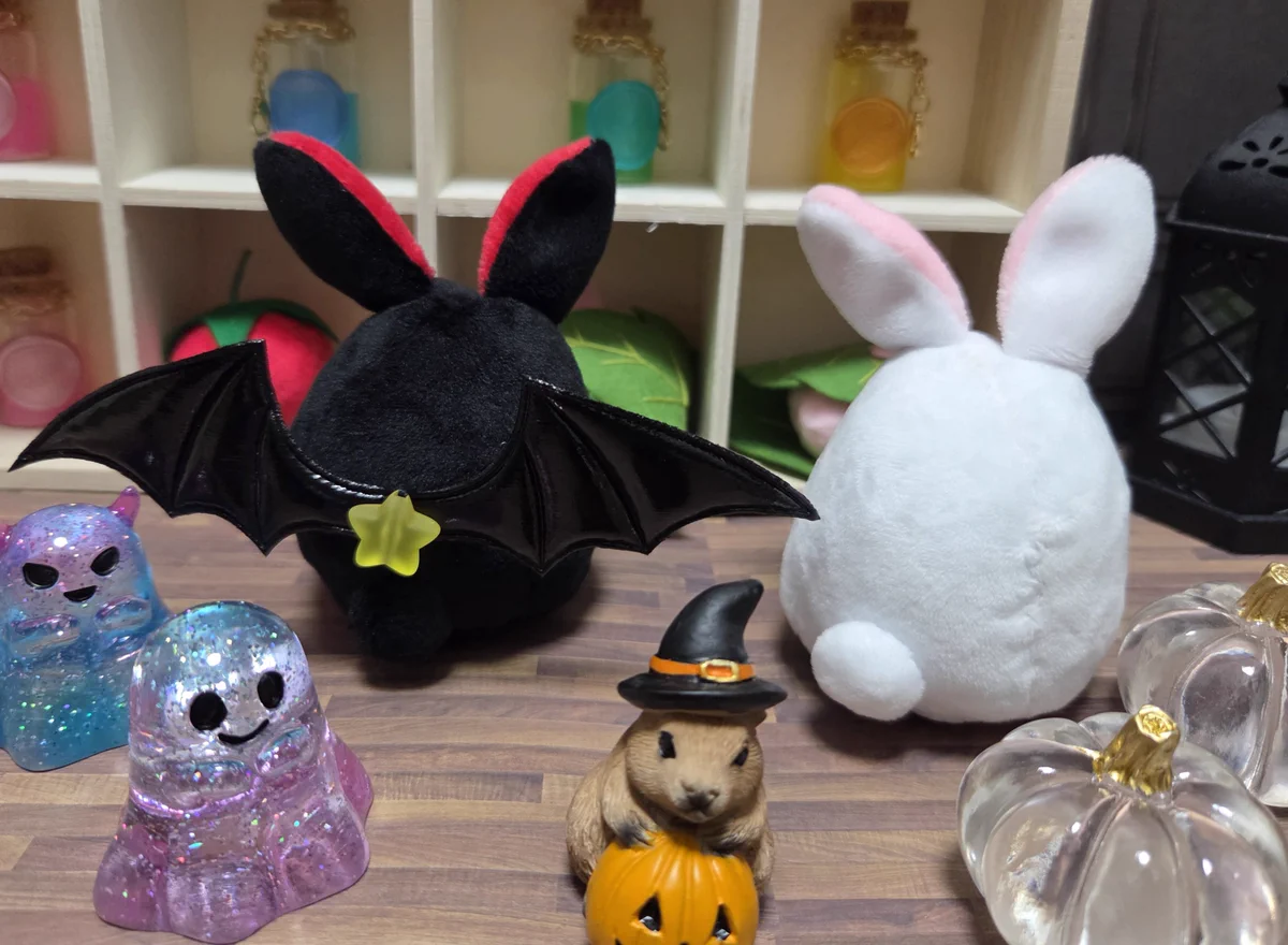 ハンドメイド ぬいぐるみ ハロウィンお化けねずみ 桜水柳姫＠10/4 ぬいFes07 F23/24 (月夜CREATIVE クリエイター/月の都