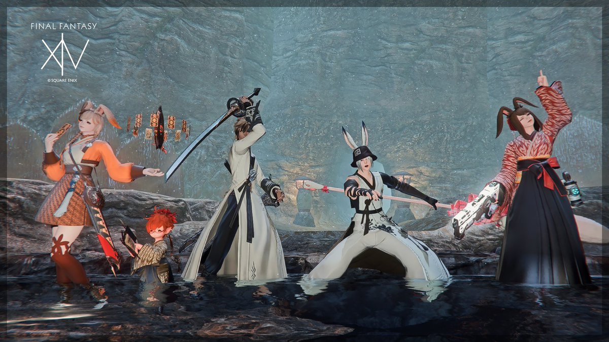 leaf_lala_ff's tweet photo. クガネでお買い物の後はスサノオで撮影会をしました。
足元がびちゃびちゃ🌊
(1/3)
 #NiddLuna https://t.co/vvO18TqSmp