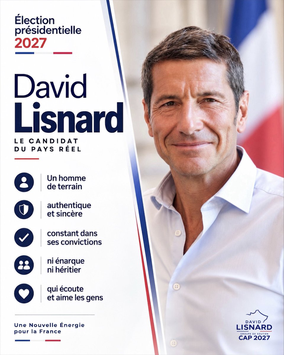 LisnardCap2027's tweet photo. Le nom de David Lisnard circule de plus en plus…

Je ne sais pas pour vous, mais David Lisnard s’invite désormais dans toutes mes conversations. Pas un  jour ne passe sans que quelqu’un me parle de lui : sur la plage cet été, en famille, des amis de mes amis devant un barbecue, au bureau, en rendez-vous client, au Padel, au sein de mon association… absolument partout ! 

Son nom circule. De plus en plus. Et très positivement. 

« Je l’ai entendu sur BFM et, franchement, oui, il est bon. »

« On le voit partout sur les réseaux. »

« Pourquoi n’est-il pas plus présent dans les médias ? » 

« Il me plaît beaucoup. »

« Je suis d’accord avec tout ce qu’il dit. »

« Je ne le connaissais pas, mais maintenant je le regarde de près. »

« Je voterai pour lui. »

« Il y a peut-être un espoir. »

« Il est vraiment très bon. C’est indéniable. »

« Il devrait être à 20 % dans les sondages ! Je comprends pas ! » 

Une chose est certaine : le nom de David Lisnard circule de plus en plus.

Lorsque les Français connaissent David Lisnard, les Français soutiennent David Lisnard. 

Et vous, entendez-vous le nom de David Lisnard circuler autour de vous ? Qu’en disent les gens ?