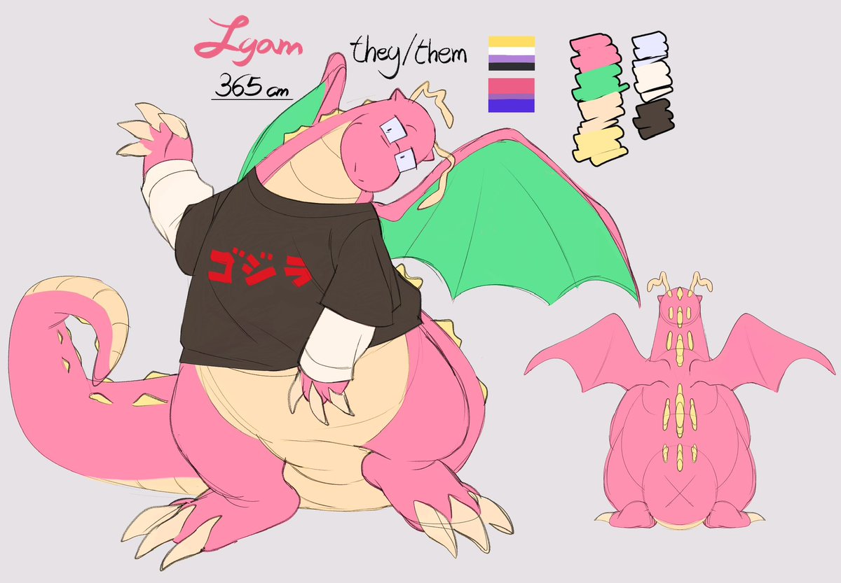 lyamsparkle's tweet photo. Forgot to show it here but here’s my dragonite pokesona redesign!!! https://t.co/sMmAdAgRtq