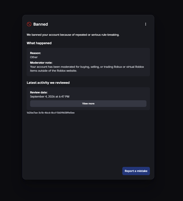EcoDDL_'s tweet photo. @AboveOurSquare @Roblox  Recently my friend of a community of 3.4 million members got flagged by robloxs Ai for this we have to wait but honestly enough is enough please can someone at roblox view this ticket we only payed devs

https://t.co/36K4OU4vG6

Support Ticket 181451821 https://t.co/SHwl3v9nWP