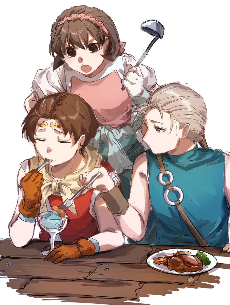 miramintkurun's tweet photo. 先日幻水2をクリアしました。
キャロの三人がわちゃわちゃしてるのが好きです。
つまり、そういうことです。涙。 https://t.co/tR6GF6mHzk