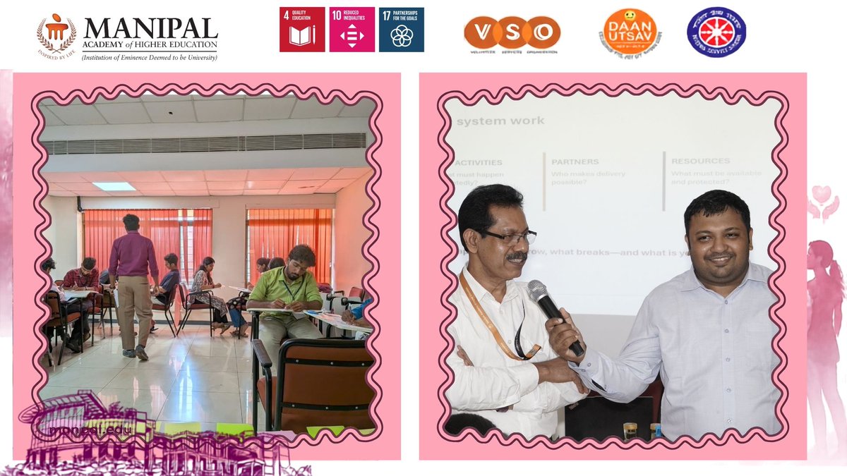 psph_mahe's tweet photo. PSPH, MAHE successfully conducted The Social Hustle and Emotional Wellbeing Through Life Skills workshops under the aegis of VSO at the 7th National Conference on Youth in Social Change.
#PSPH #MAHE #VSO #YouthInSocialChange #LifeSkills #SocialInnovation #PublicHealth #DaanUtsav https://t.co/8FIe18c9nu