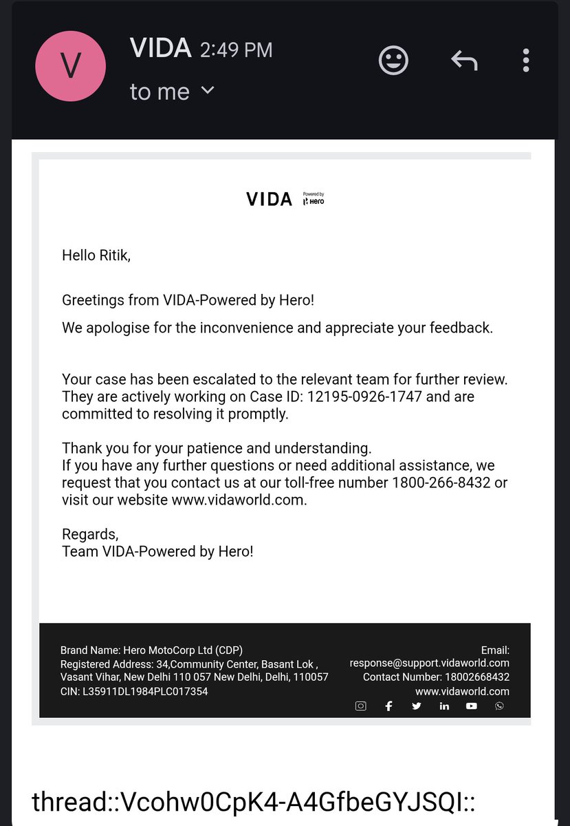 ritik25oct's tweet photo. 42 days crossed, the problem is yet to be resolved.

Not expecting same replies, want some accountability.

I am receiving the same replies over a month. I should expect the issue to resolve this month. If it does not resolve, your sales will start dropping from next month onwards.

So make sure not to act smart and resolve the issue in a timely manner.

@VidaDotWorld
@HeroMotoCorp 
@jagograhakjago 
@kunalkamra88