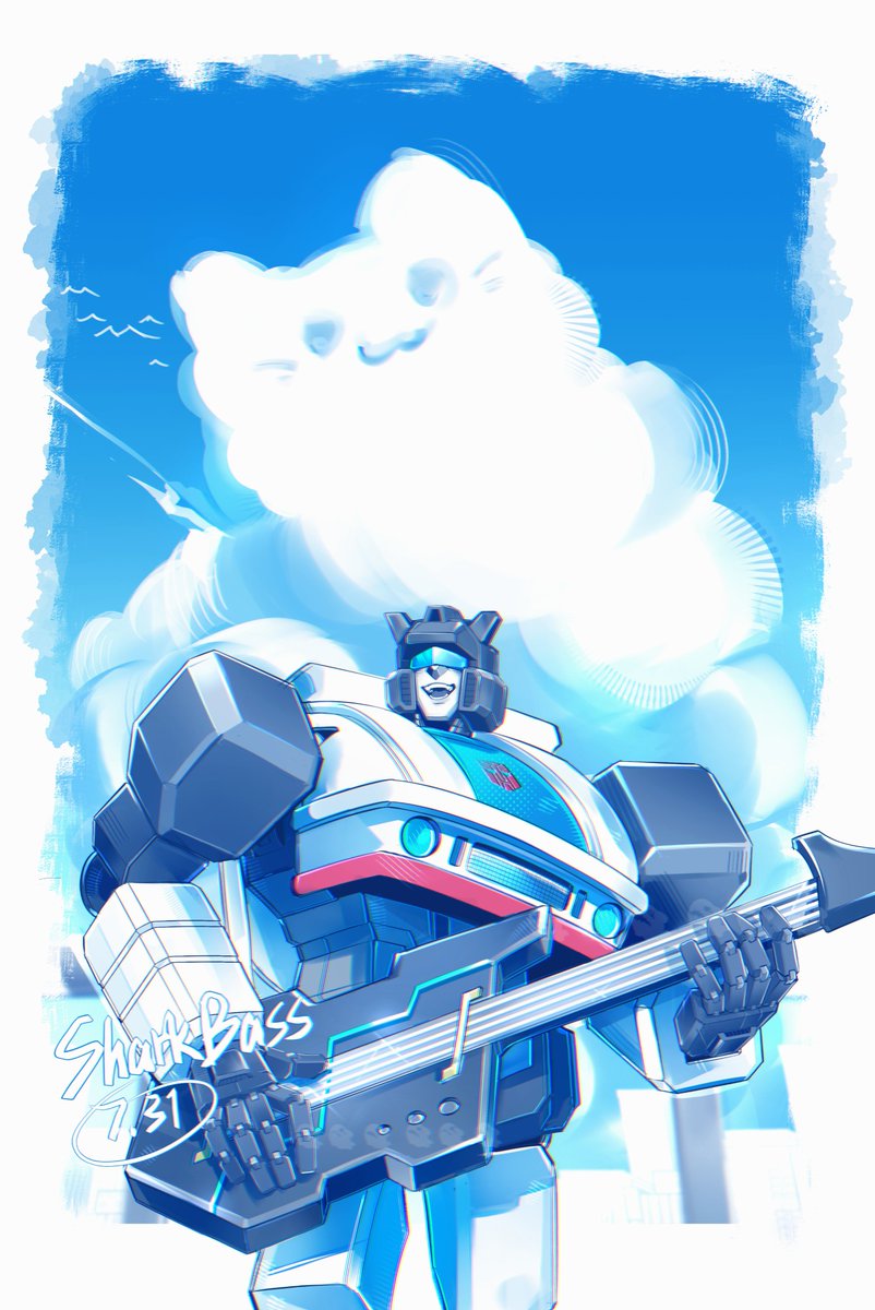 SharkBass_'s tweet photo. It’s sunny today, 
and there are kitty clouds～🐱☁️ https://t.co/ddMQq5E795