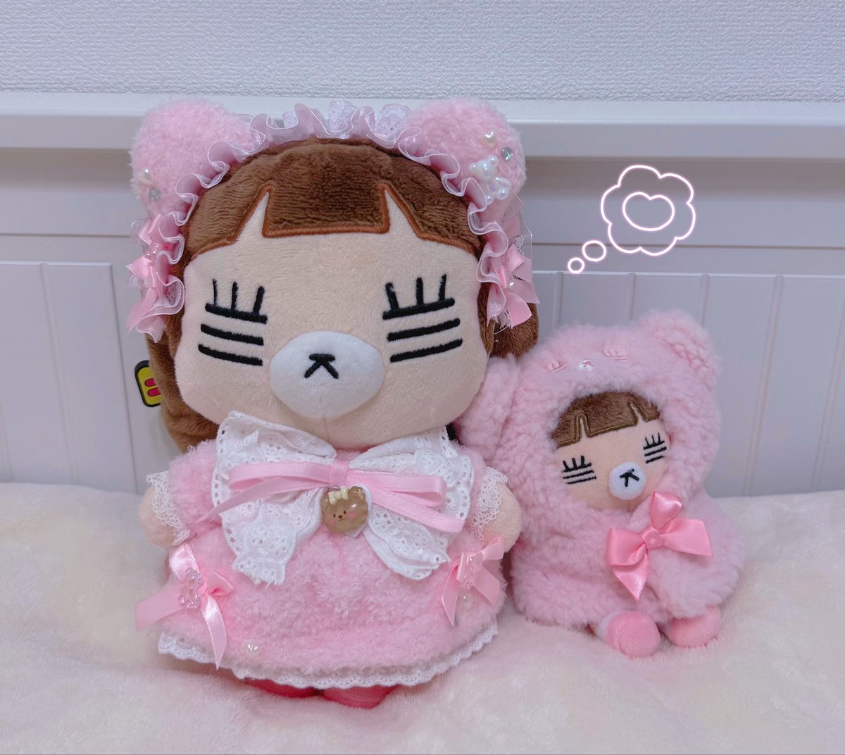u__naa00's tweet photo. なんとかお洋服作り間に合った(ˊo̴̶̷̤⌄o̴̶̷̤ˋ)🎶
PINKBEARなれ子ちゃん可愛い💘
明日のホルツ楽しみだよ〜😖💖 https://t.co/RPqbXwPCAE