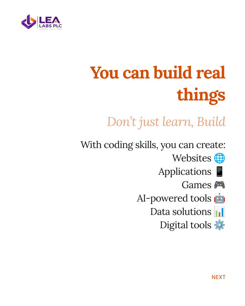 lea_labs's tweet photo. 💻 What is coding?

Simply put: coding is how we give instructions to computers.

Apps. Websites. Games. AI tools. Digital products.

Code helps turn ideas into things that work.

Swipe through our carousel to learn the basics 👇

Start curious. Keep building.

#Coding #LEALaba https://t.co/Am5U8CjB1d