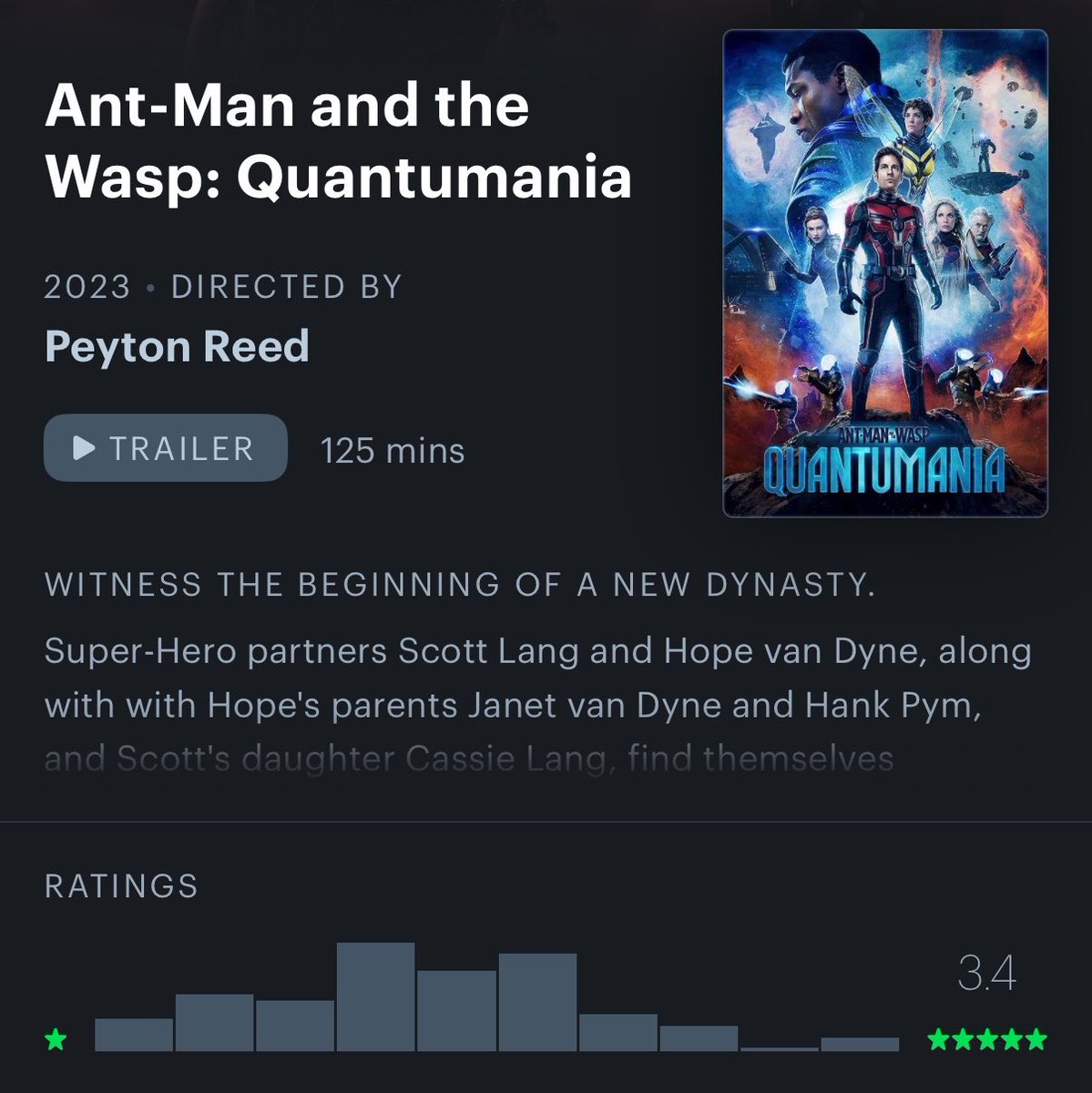 WongUpdates's tweet photo. ‘Ant-Man and The Wasp: Quantumania’ and ‘Lawrence of Arabia’ officially have the same Letterboxd rating https://t.co/pAXNVscCva