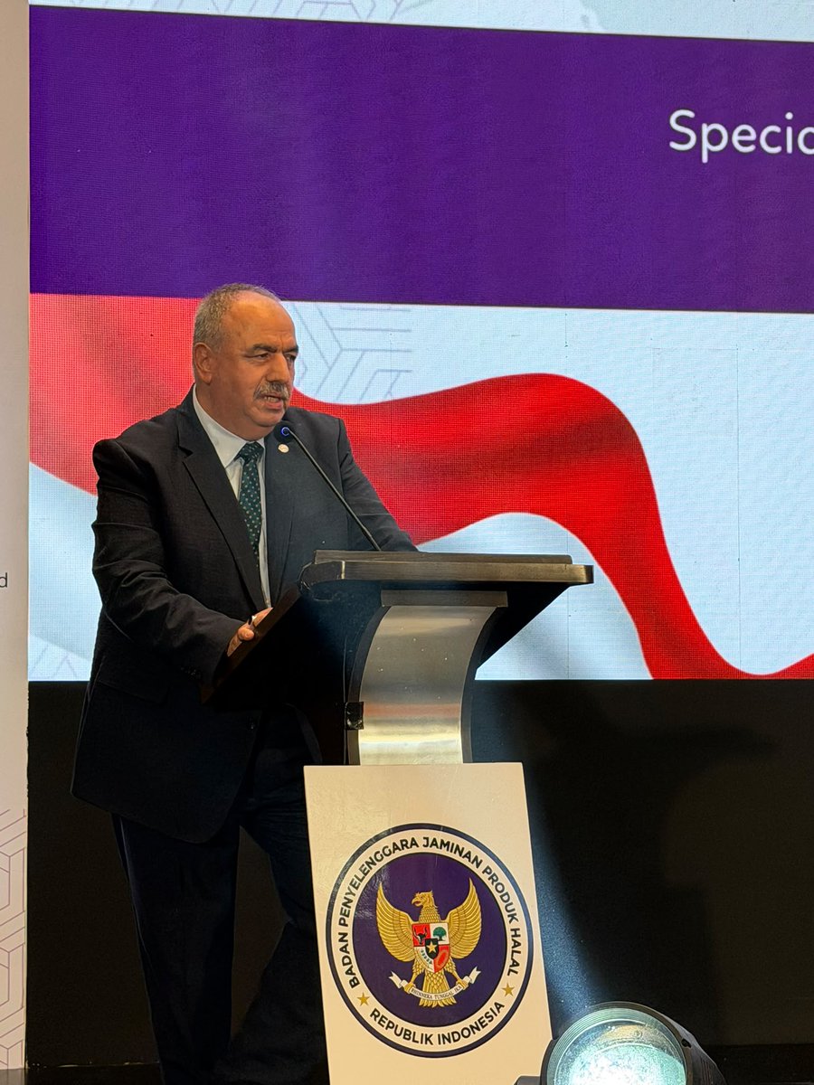 SMIICGS's tweet photo. H.E. Mr. Ihsan Övüt, SG of SMIIC, attended the 5th Halal 20 (H20) Summit, held in Jakarta, Indonesia, from 18–20 September 2026, and delivered a speech highlighting the importance of international cooperation and harmonized standards in strengthening the global halal ecosystem. https://t.co/DFuueqvIaP