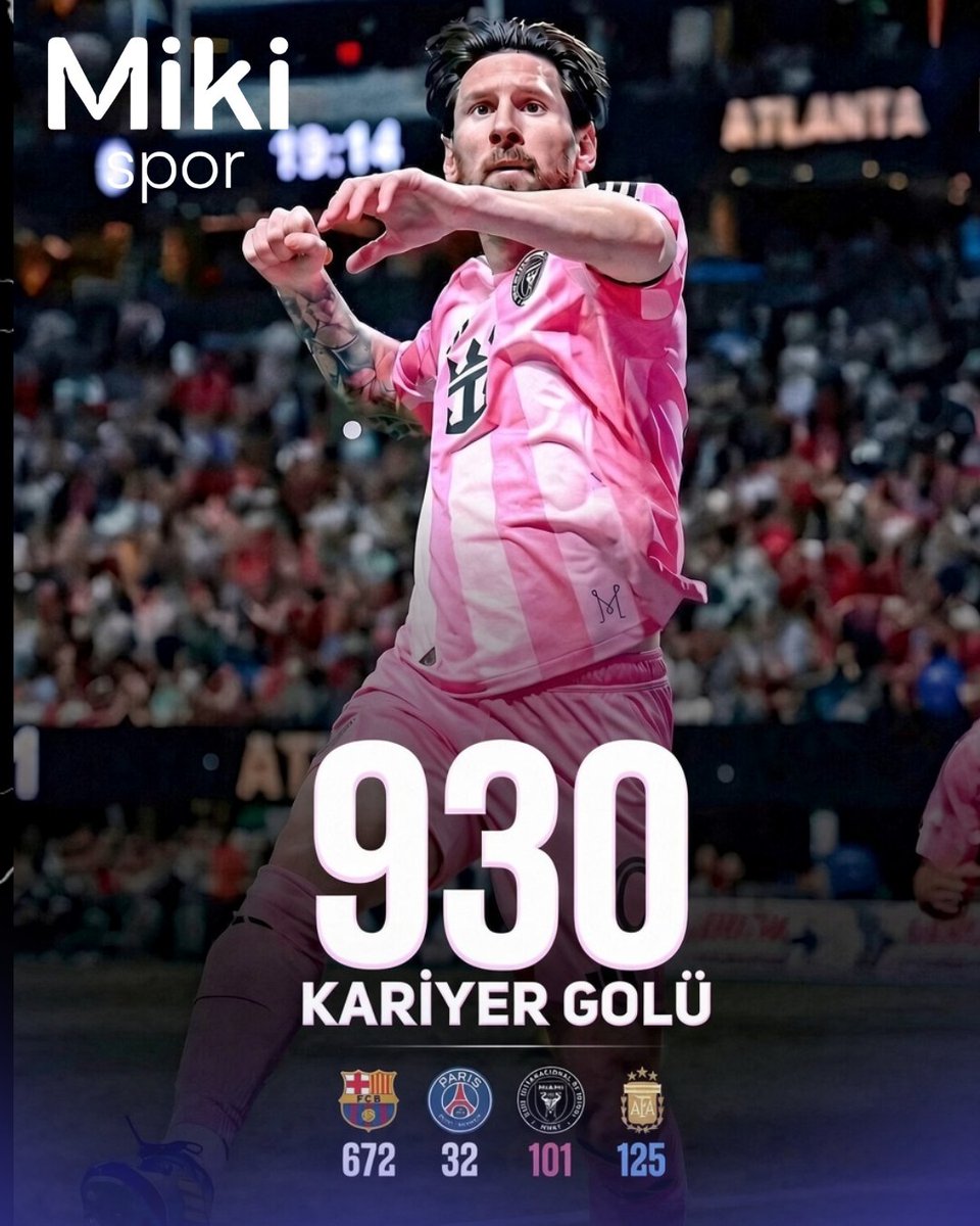 mikisportr's tweet photo. MESSİ’DEN 930. GOL!
📷 Lionel Messi, bu sabaha karşı oynanan San Diego FC maçında frikikten attığı muhteşem golle kariyerindeki 930. golüne ulaştı.Arjantinli yıldızın bu golü, kariyerindeki 75. direkt frikik golü oldu.
📷 930 kariyer golü
📷 75 frikik golü
📷 101 Inter Miami golü https://t.co/PTGAJALOWe