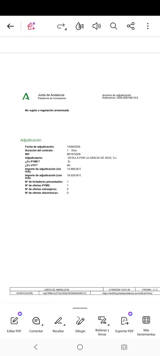 abarreda1965's tweet photo. Pues aquí tenéis quién pagó la comida de la Plaza de la Virgen de los Reyes para los Premios El Escaparate. 

La Empresa Pública de Turismo de Andalucía. Pues 18.000 euros para que se jartaran de comer y beber a nuestra costa a los pies de la Giralda los señoritos y los nobles de la Reconquista que hicieron el repartimiento. La cara de tonto que se nos queda a los sevillanos y andaluces viéndolos desde la barrera, como si fuéramos siervos de la gleba. Recordárselo en las próximas elecciones de mayo. La empresa es está radicada en Sanlúcar de Barrameda y es propiedad de Mario Niebla del Toro Carrión. 

@JuanMa_Moreno @AmparoGraciani @Pepe_Fdez @PSOEAytoSevilla
@iusevillaciudad @SevillaSeMuere @elcorreoweb @diariosevilla