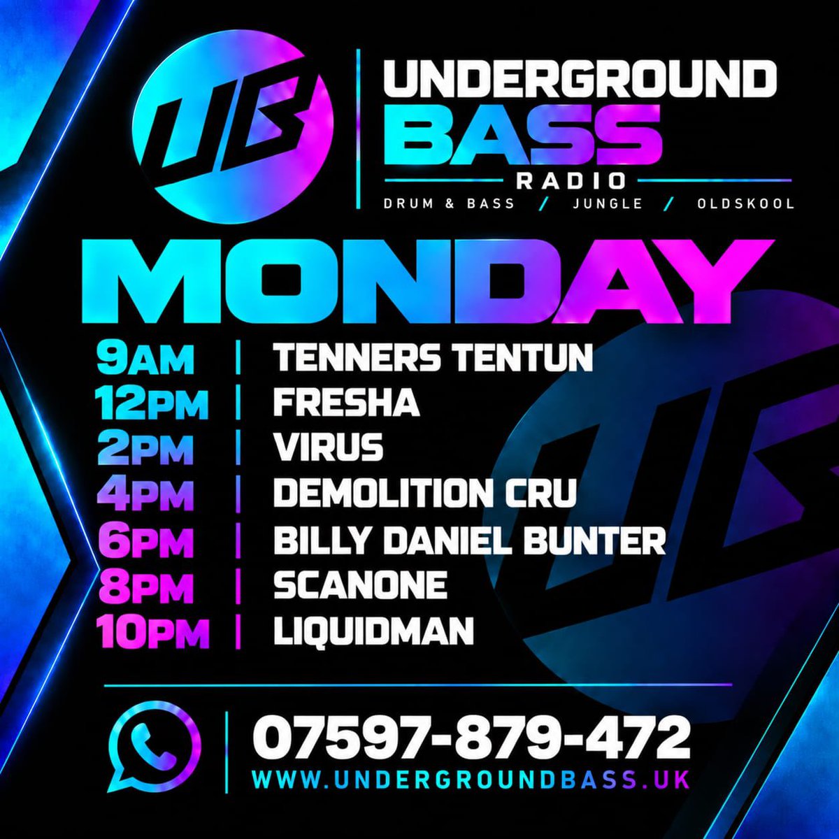 FmUnderground's tweet photo. 🔥 Mondays selectors 🔥

https://t.co/pNUteItyXj
Stream - Chatroom - Merchandise 

📲 Studio Line 07597 879472 https://t.co/9IWgD6lbg9